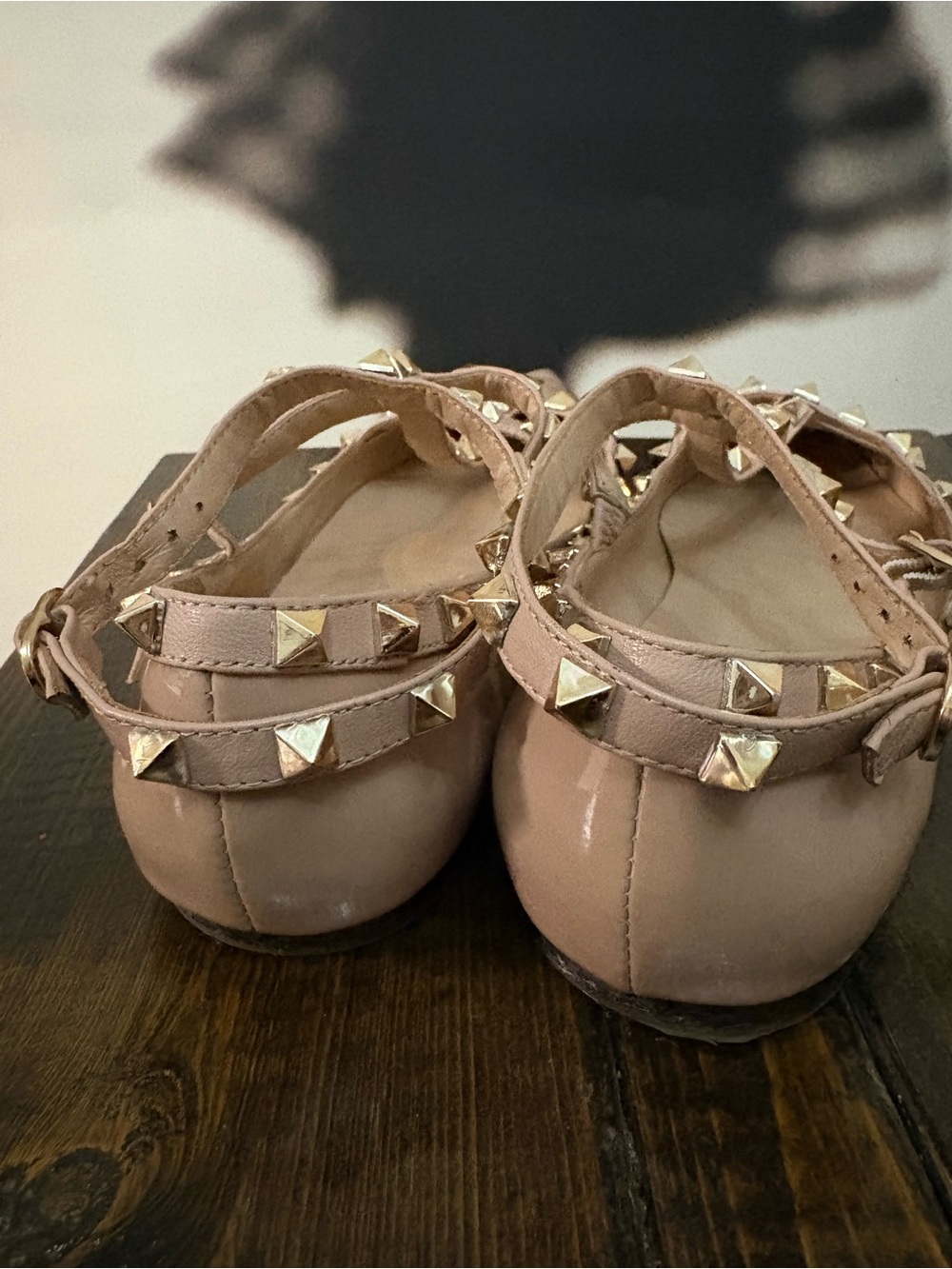 Valentino Nude Patent Leather Rockstud Pointed Flats - Picture 3 of 12